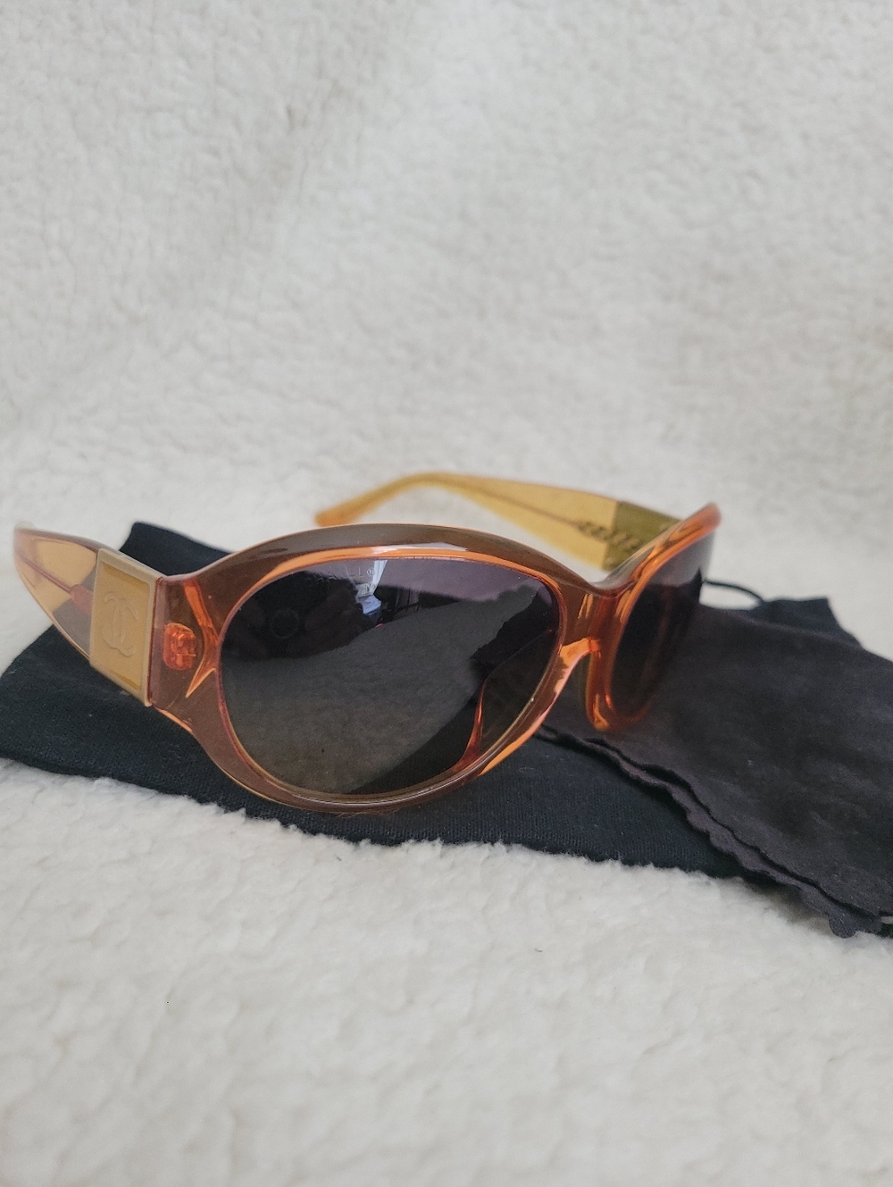 Chanel Amber Frame Women Sunglass with Gold Accents